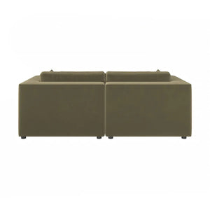 Makhmudov 2-Seater Loveseat Sofa – Luxury Velvet & Boucle Upholstered Modern Sofa, High-Density Foam Cushion, Contemporary Compact Couch for Living Room - My Store