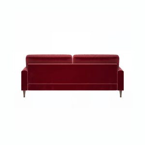 Ismail Velvet Two Seater Sofa Loveseat – Modern Compact Couch with Solid Wood Frame, Soft Upholstery Living Room Furniture (Claret, Teal, Black) - My Store