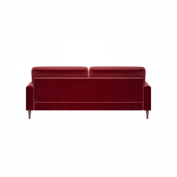 Ismail Velvet Two Seater Sofa Loveseat – Modern Compact Couch with Solid Wood Frame, Soft Upholstery Living Room Furniture (Claret, Teal, Black) - My Store