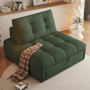 Alhassan 2-in-1 Sleeper Armchair Bed – Convertible Single Seater Sofa Bed, Leathaire Upholstered Folding Lounge Chair with High Density Foam, Modern Space-Saving Design (White, Grey, Green, Orange) - My Store
