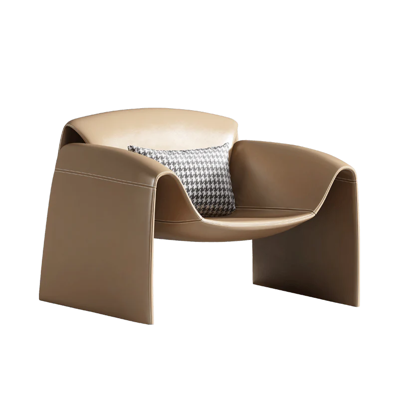 U Shape Microfiber Leather Armchair – Contemporary Modern Accent Chair with Soft Cushioned Seating, No Assembly Required, Available in Grey, Black, White, Brown & Blue - My Store