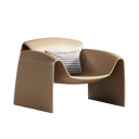 U Shape Microfiber Leather Armchair – Contemporary Modern Accent Chair with Soft Cushioned Seating, No Assembly Required, Available in Grey, Black, White, Brown & Blue - My Store