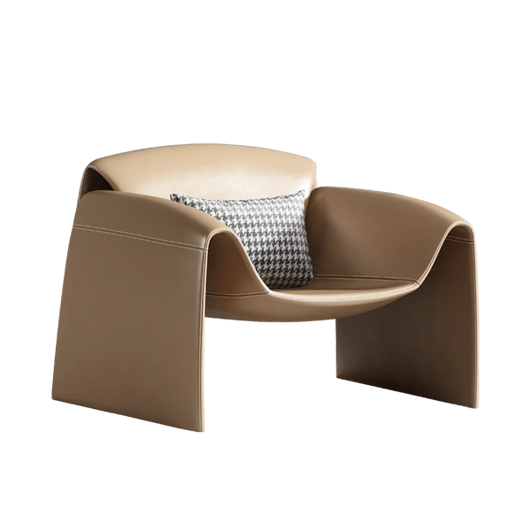 U Shape Microfiber Leather Armchair – Contemporary Modern Accent Chair with Soft Cushioned Seating, No Assembly Required, Available in Grey, Black, White, Brown & Blue - My Store