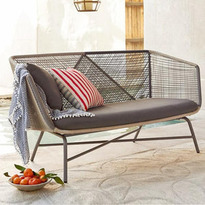 Carmean Rattan Outdoor Chair with Matching Footstool – Modern Garden Lounge Seating Set, Grey/Blue, Aluminium Frame Patio Furniture for Relaxed Outdoor Comfort - My Store