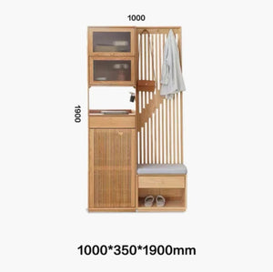 Nidda Oak Shoe Storage Bench – Contemporary Wooden Entryway Shoe Rack with Seating, Modern Hallway Organizer Bench, Oak Finish Furniture Storage Unit - My Store