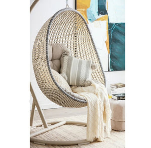 Sutton Garden Rattan Hanging Egg Chair with Stand – Indoor & Outdoor Swing Chair with Cushions, Modern Garden Furniture for Patio, Balcony & Conservatory - My Store