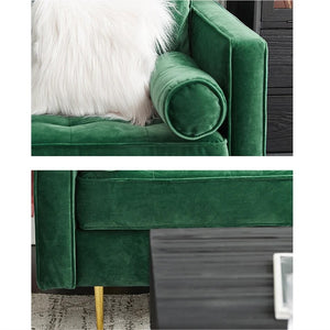 Hanoi Velvet Two Seater Sofa – Modern Contemporary 2-Seater Couch with Painted Steel Legs, Comfortable Upholstered Living Room Sofa (Grey, Blue, Green, Yellow) - My Store
