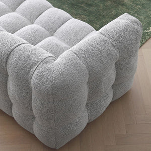 Zobah Grey Boucle Three Seater Sofa – Modern Contemporary Upholstered Couch with Soft Textured Fabric, Comfortable Seating & Sturdy Frame for Living Room - My Store