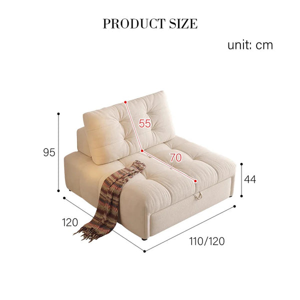 Alhassan 2-in-1 Sleeper Armchair Bed – Convertible Single Seater Sofa Bed, Leathaire Upholstered Folding Lounge Chair with High Density Foam, Modern Space-Saving Design (White, Grey, Green, Orange) - My Store