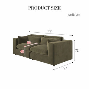 Makhmudov 2-Seater Loveseat Sofa – Luxury Velvet & Boucle Upholstered Modern Sofa, High-Density Foam Cushion, Contemporary Compact Couch for Living Room - My Store