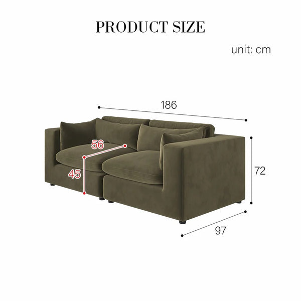 Makhmudov 2-Seater Loveseat Sofa – Luxury Velvet & Boucle Upholstered Modern Sofa, High-Density Foam Cushion, Contemporary Compact Couch for Living Room - My Store