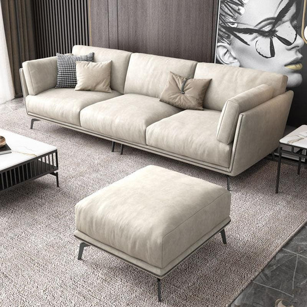 Reynold 2/3 Seater Modern Sofa – Leathaire Upholstered Contemporary Couch with High-Density Foam Cushioning, Wooden Frame Living Room Furniture (Two/Three Seater Option) - My Store