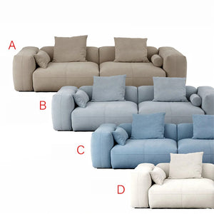 Gagnon Modular Sofa – Contemporary Leathaire Two Seater Sofa in Light Blue / Greyish Blue / White – Modern Comfortable Modular Couch for Living Room - My Store