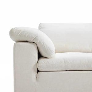 Farid Modular Sofa – Contemporary White Linen 2 Seater / 3 Seater Sectional Sofa with Modular Design, Modern Living Room Couch - My Store