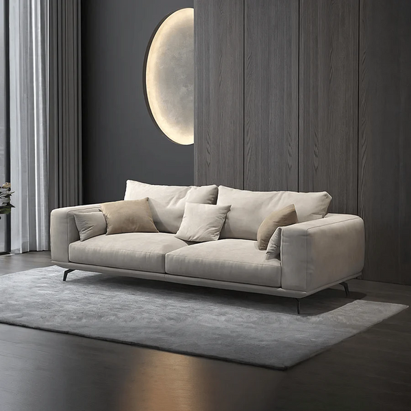 NR23 Two/Three Seater Sofa – Modern Leathaire Upholstered Sofa Set, Contemporary Design, Comfortable Living Room Couch (Greige Colour No.15)