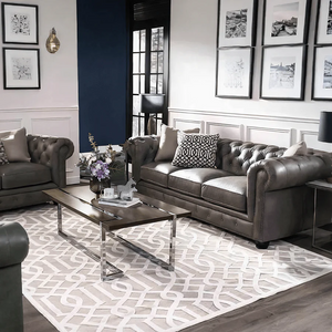 The Dorchester 3-Seater Sofa – Modern Contemporary PU Leather Upholstered Couch with Wooden Frame, Comfortable Living Room Seating (Grey, Black, Brown) - My Store