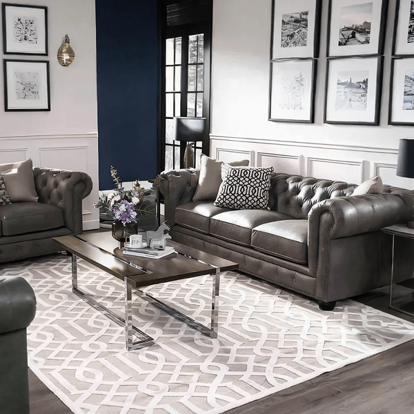 The Dorchester 3-Seater Sofa – Modern Contemporary PU Leather Upholstered Couch with Wooden Frame, Comfortable Living Room Seating (Grey, Black, Brown) - My Store