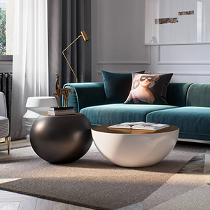 Black and white nesting center table set for living room