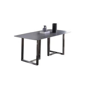 Camden Grey Dining Table – Modern Painted Steel Metal Dining Table for Kitchen, Dining Room & Contemporary Home Spaces