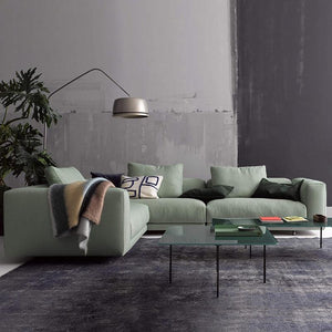 Goswell Green Linen Three Seater Corner Sofa with Painted Steel Frame – Modern Contemporary Living Room Sofa, Spacious Comfort Seating - My Store