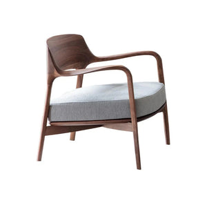 Hans Wegner Inspired Dark Oak Armchair – Contemporary Solid Wood Lounge Chair with Upholstered Fabric Seat, Modern Scandinavian Accent Chair for Living Room & Office - My Store