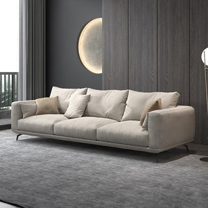 NR23 Three Seater Sofa – Modern Leathaire Upholstered Sofa Set, Contemporary Design, Comfortable Living Room Couch (Greige Colour No.15) - My Store