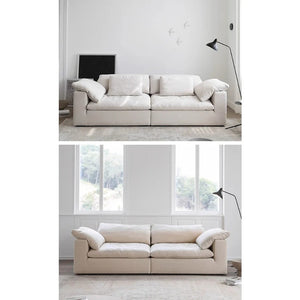 Ransom Linen Two Seater Sofa – Contemporary Modern Loveseat with High Resilience Foam Cushions & Durable Linen Upholstery for Living Room Comfort - My Store