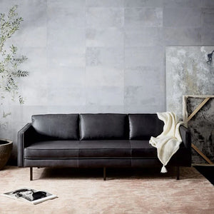 Barbican Real Leather Sofa Set – 2 Seater & 3 Seater Couch | Contemporary Cowhide Leather Living Room Sofa with High-Density Foam Cushions & Steel Frame - My Store