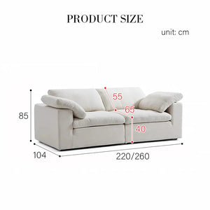 Farid Modular Sofa – Contemporary White Linen 2 Seater / 3 Seater Sectional Sofa with Modular Design, Modern Living Room Couch - My Store