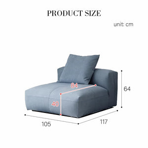 Gagnon Modular Sofa – Contemporary Leathaire Two Seater Sofa in Light Blue / Greyish Blue / White – Modern Comfortable Modular Couch for Living Room - My Store