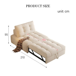 Alhassan 2-in-1 Sleeper Armchair Bed – Convertible Single Seater Sofa Bed, Leathaire Upholstered Folding Lounge Chair with High Density Foam, Modern Space-Saving Design (White, Grey, Green, Orange) - My Store