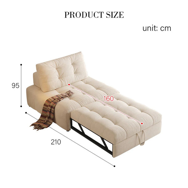 Alhassan 2-in-1 Sleeper Armchair Bed – Convertible Single Seater Sofa Bed, Leathaire Upholstered Folding Lounge Chair with High Density Foam, Modern Space-Saving Design (White, Grey, Green, Orange) - My Store