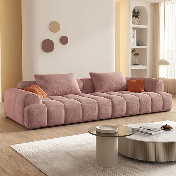 Arabella 2 Seater Corduroy Sofa – Modern Contemporary Fabric Couch with High-Density Foam Cushions, Comfortable Living Room Sofa - My Store