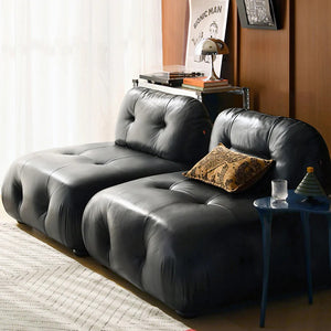 Timmons 4 Seater PU Leather Sofa – Large Modern Sectional Couch with Durable Upholstery, Spacious Contemporary Living Room Seating in Brown or Black - My Store