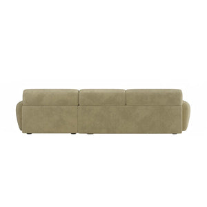 Khatri L-Shaped Three Seater Corner Sofa – Premium Chenille Fabric Modular Sofa Set for Living Room | Contemporary Modern Design (Light Green & Dark Green)