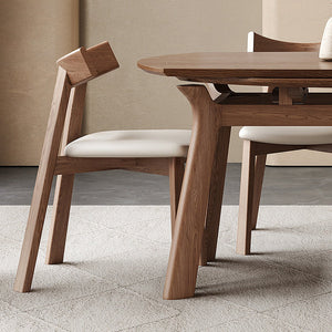 Aitken Round Folding Solid Wood Dining Table – Space Saving Extendable Round Wooden Dining Table, Modern Folding Kitchen & Dining Table – Walnut & Grey Finish