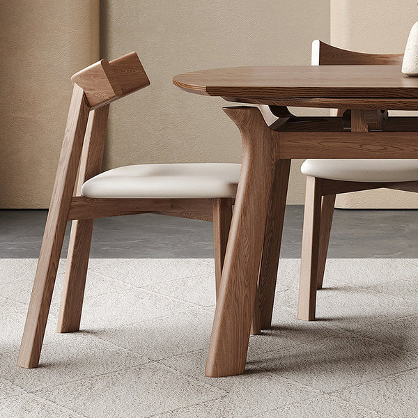 Aitken Round Folding Solid Wood Dining Table – Space Saving Extendable Round Wooden Dining Table, Modern Folding Kitchen & Dining Table – Walnut & Grey Finish