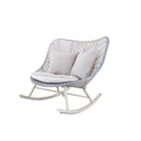 Temescal Rattan Rocking Garden Chair, Indoor & Outdoor Metal Frame Rocking Armchair, Modern Rattan Rope Patio Relax Chair – Grey, Green, Red - My Store