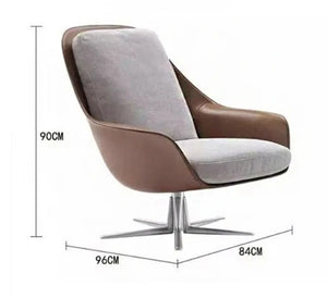 Herton Modern Swivel Lounge Chair with Ottoman Set – Velvet Upholstered Armchair with High-Density Foam Cushion & Painted Steel Base – Contemporary Living Room Accent Seating - My Store