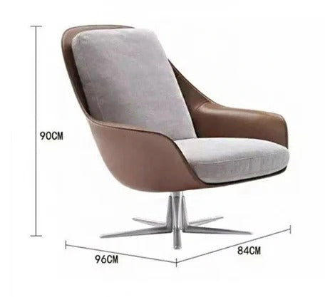 Herton Modern Swivel Lounge Chair with Ottoman Set – Velvet Upholstered Armchair with High-Density Foam Cushion & Painted Steel Base – Contemporary Living Room Accent Seating - My Store