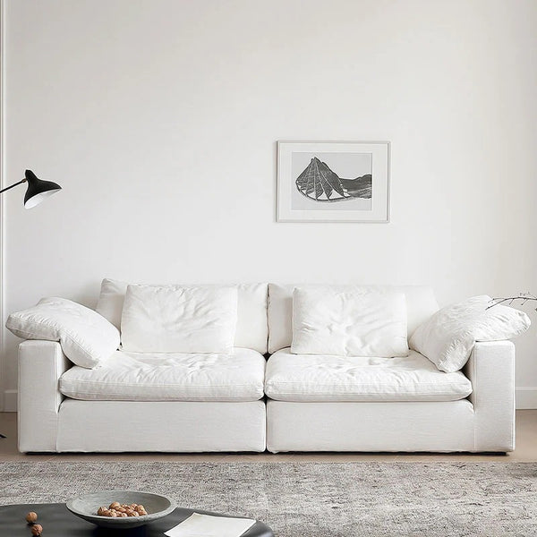 Ransom Linen Two Seater Sofa – Contemporary Modern Loveseat with High Resilience Foam Cushions & Durable Linen Upholstery for Living Room Comfort - My Store