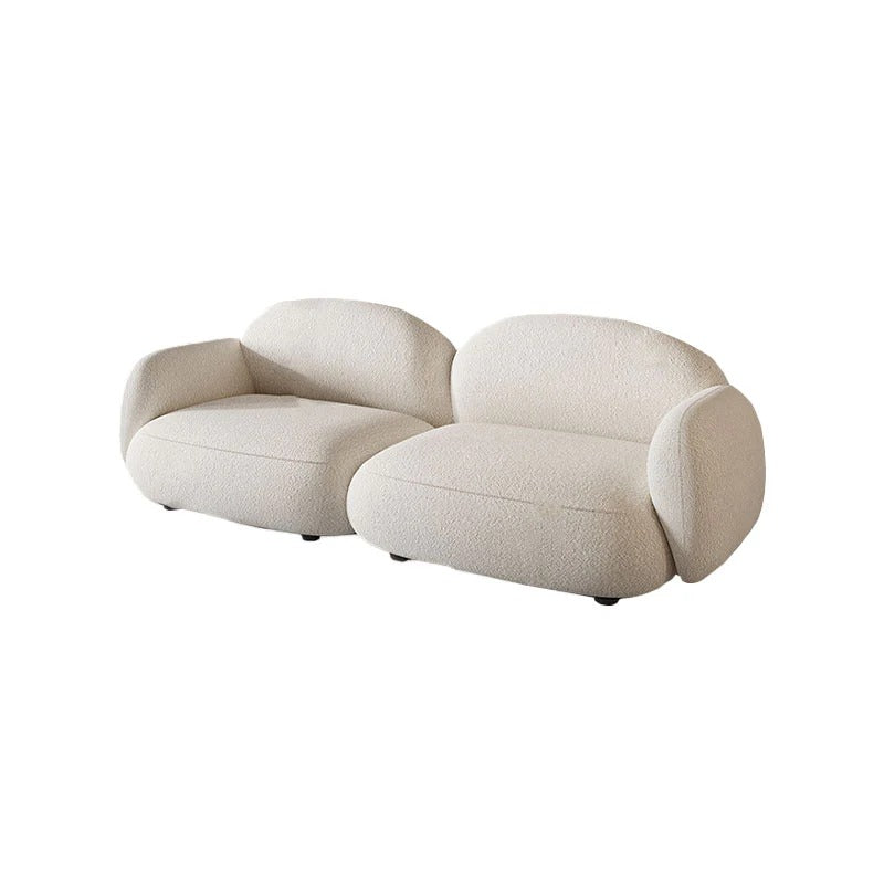 Caden Cloud 2 Seater Sofa – White Bouclé Upholstered Modern Cloud Couch with High-Density Foam | Contemporary Living Room Loveseat Sofa - My Store