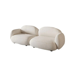 Caden Cloud 2 Seater Sofa – White Bouclé Upholstered Modern Cloud Couch with High-Density Foam | Contemporary Living Room Loveseat Sofa - My Store