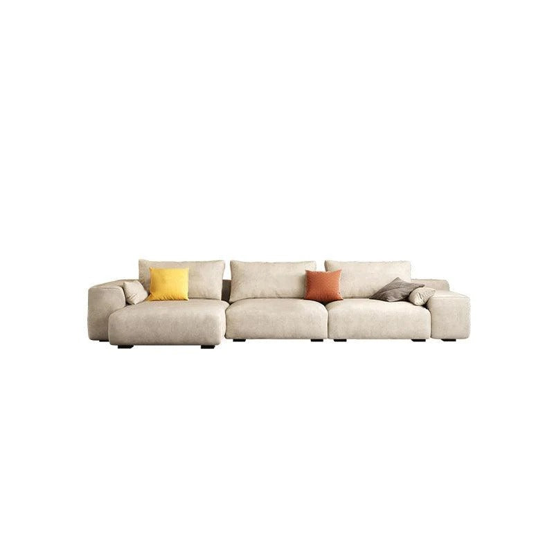 R87 Calvin Three Seater Sofa – Modern Leathaire Upholstered Couch with High-Density Sponge Cushions, Contemporary Living Room Sofa - My Store