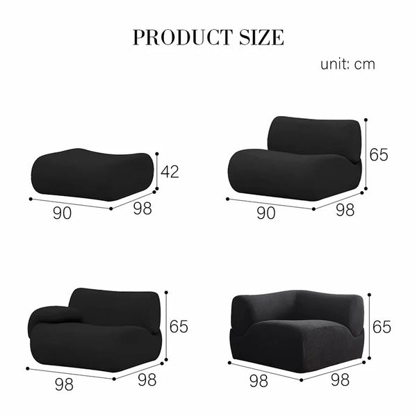 Matuszewski Modular Bouclé Sofa – 2  Seater Contemporary Modern Sofa Set, Premium Soft Boucle Upholstery Living Room Couch (White & Black) - My Store