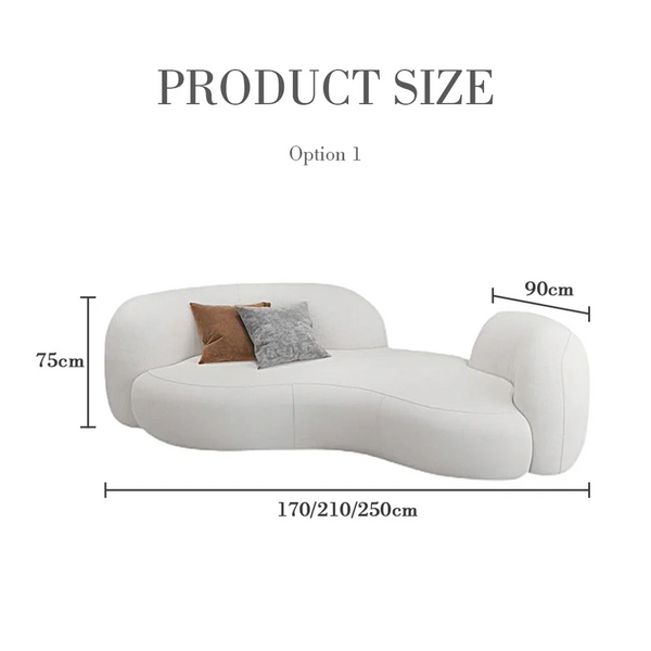 Elara Modern Curved 3 Seater Bouclé Sofa – Contemporary Upholstered Lounge Couch, Plush Soft Seating, Elegant Curved Designer Sofa for Living Room & Office - My Store