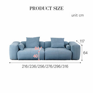 Gagnon Modular Sofa – Contemporary Leathaire Two Seater Sofa in Light Blue / Greyish Blue / White – Modern Comfortable Modular Couch for Living Room - My Store
