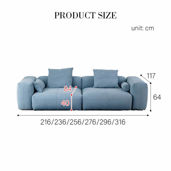 Gagnon Modular Sofa – Contemporary Leathaire Two Seater Sofa in Light Blue / Greyish Blue / White – Modern Comfortable Modular Couch for Living Room - My Store