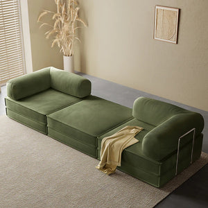 Van Buren Foldable Lazy Sofa Bed, Corduroy Convertible Floor Sofa Bed with High Density Sponge Filling, Compact Folding Sleeper Chair for Living Room, Guest Room & Small Spaces