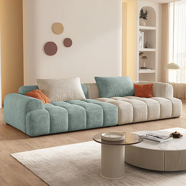 Arabella 4 Seater Corduroy Sofa – Modern Contemporary Fabric Couch with High-Density Foam Cushions, Spacious Living Room Sofa - My Store
